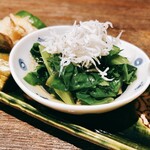 手打ちそば やっ古 - つるむらさきのおひたし