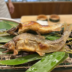 赤坂 菊乃井 - 昼懐石１５７３０円。鮎塩焼き。前回よりも、身はふっくらして、塩加減、火入れも良く、素晴らしい出来栄えです（╹◡╹）（╹◡╹）。一番好きな鮎塩焼きです♩