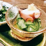 手打ちそば やっ古 - タコときゅうりの三杯酢
