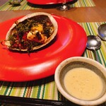 プロヴァンス - 柔らか鮑の黒海苔グリル あおさのクリームソース