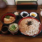 そば正 - 天丼セット(ざるそば)ご飯大盛り