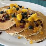 The veranda at The Beachhouse - THE MOANA "BEAUTIFUL" MANGO PANCAKES