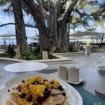 The veranda at The Beachhouse - THE MOANA "BEAUTIFUL" MANGO PANCAKES
