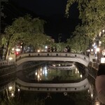 まつや旅館 - 夜の大谿川