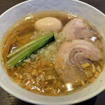 支那そばや - 塩ラーメン+名古屋コーチン味付け玉子(¥1000+¥250 =¥1250)