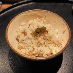 薪鳥新神戸 - 鳥そぼろご飯 + 生姜 + かんずり