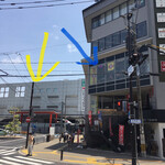 Haohao Tenshinhan - 黄線がＪＲ香椎駅 青線３Ｆ部分が同店です