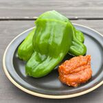 Chilled green pepper with spicy miso