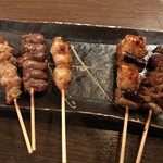 本格炭火焼鳥と旨い肴 きてや - おまかせの串５本