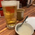串鳥 - ビールと大根おろしとスープ