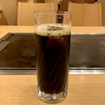 千房 - ちぼーランチセット（広島焼） ¥1,480 ＋ ねぎのせ ¥200 のアイスコーヒー