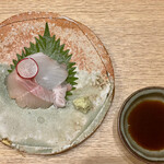 日本料理 e. - 造り　伊達イワナ、ヒラメ、エンガワ