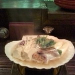 酒盃 - ハタハタのしょっつる貝焼き