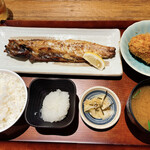 飯場魚金 - 塩さばの炭火焼き定食(ご飯少なめ)_¥1,050