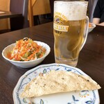 Shidara ta - 生ビール・サラダ・せんべい