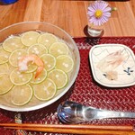 コーヒー＆ビール 轍 - スダチまで食べられる!!最高になめらかな素麺!!!