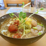 きくや - 冷た〜いトマトと浅利の潮SOBA〜トリュフの薫り〜