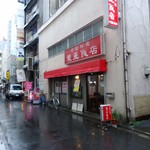 東亜飯店 - 路地の左側はJR総武線の高架。