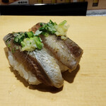 Tsukijisushikouiki - いわし2貫300円(税別)