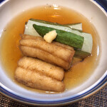 お席 みきち - 八戸産太刀魚と千葉県産水茄子の揚げ浸し
