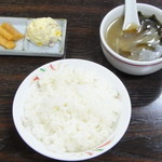 練翠 - ご飯、スープ、お新香＋ポテトサラダ【2013/04/0*】