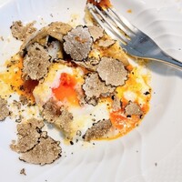 La Brianza - 低温熟成しいたけプルロットトリュフと玉子のグラタン掛けサマートリュフ。黄身とろり。香りよく幸福色〜 コクある玉子美味しい大好き(*˘︶˘*).｡.:*♡久しぶりの掛けタイプSPECIAL感いっぱ嬉しい