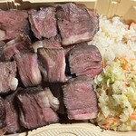 ごちべんSTEAK - 友人が食べステーキライスダブル盛、ガーリックライス普通盛