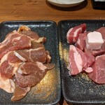 Jingisukan Ohitsujiya - スタートセットのラム肉とタレ漬けラム肉