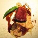 yokoyama - 兵庫鹿の炭焼き 子持ししゃものリエット  子持昆布 赤ワインと鹿の出汁で作ったソース チーズ