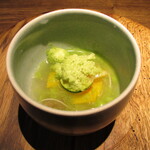 yokoyama - 葛素麺 水キムチ コリンキー スイカ パウダー状の大根おろし