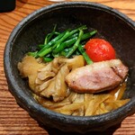 やき鳥 卍郎 - 鴨と舞茸のすき焼き風あっ！トマトと○○