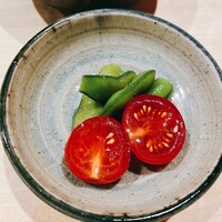 鳥つた - ミニトマトと枝豆の浅漬け