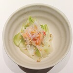 恵比寿 鮨 栞庵 やましろ - ザーサイ浅漬(かに身乗せ)