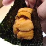 恵比寿 鮨 栞庵 やましろ - うに手巻き