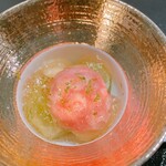 水光庵 - スイカのシャーベットとシャインマスカット