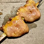 とり茶太郎 - 比内地鶏のハツはしっかりした弾力とあっさり脂が楽しめます