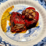 とり茶太郎 - 赤ピーマン肉詰　最近登場した新兵器ｗです　苦味と旨味が同時に味わえます