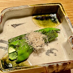 とり茶太郎 - 万願寺唐辛子焼き浸し　ああそろそろ終わりなのかな