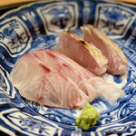 一心鮨 光洋 - ❹シブダイ、白川のお造り〜シブダイのえんがわは岩塩に山葵、白川炙りは黄身醤油。もう美味すぎでしょ❤️