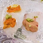 うを徳 - 尼手鰈、海胆、肝のせ