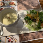 Hirukara Wain Shokudou - スープ、サラダ【2022.8】