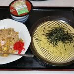 うな遊 さかい - ざるラーメン チャーハン セット 800円