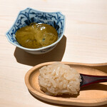 くるますし - 鮑の肝ソース＋酢飯でリゾット風に