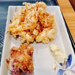 Hanamaru Udon - 野菜かき揚げ＆唐揚げ