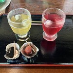 ひばの里 比婆さとやま屋敷 - 料理写真:梅ジュースと紫蘇ジュース