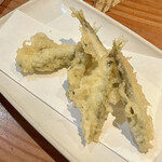 蕎麦切り 旗幟 - 稚鮎の天ぷら800円