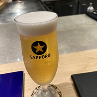 鉄板焼 宇佐見 - 生ビールで乾杯‼️