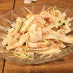 金町製麺 - 蒸し鶏明太子和え