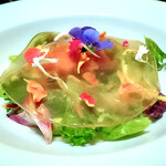 祇園おくむら - ホタテとイチジクのサラダ