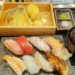 Sushi Sake Sakana Sugitama - 寿司天ぷらランチ